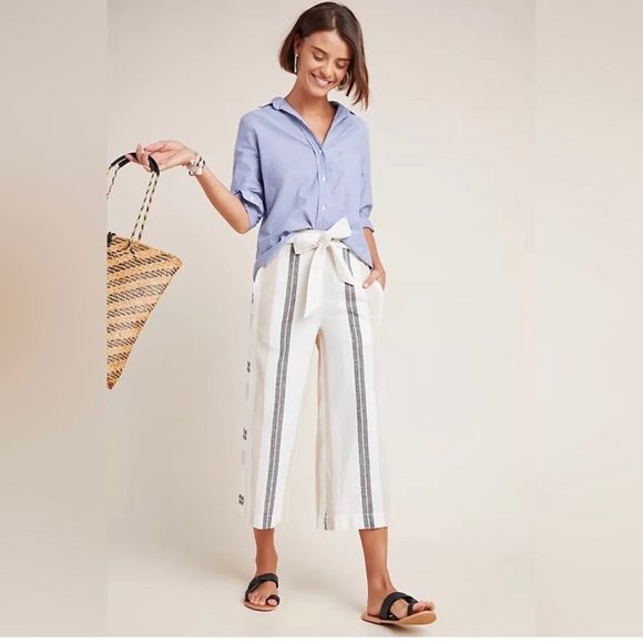 Anthropologie Wide-Leg‎ Linen blend Pants - Picture 14 of 14